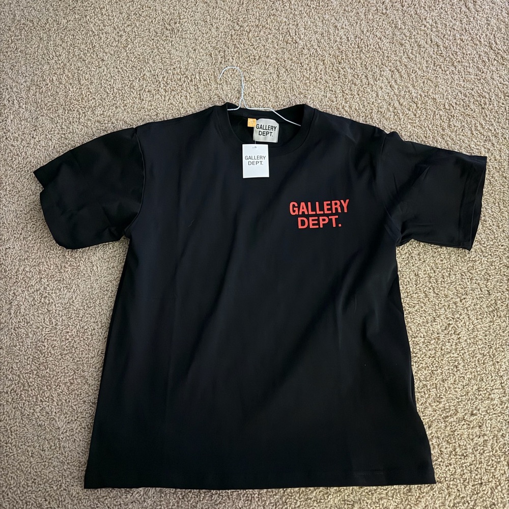 Gallery Dept Black Tee with Red Logo